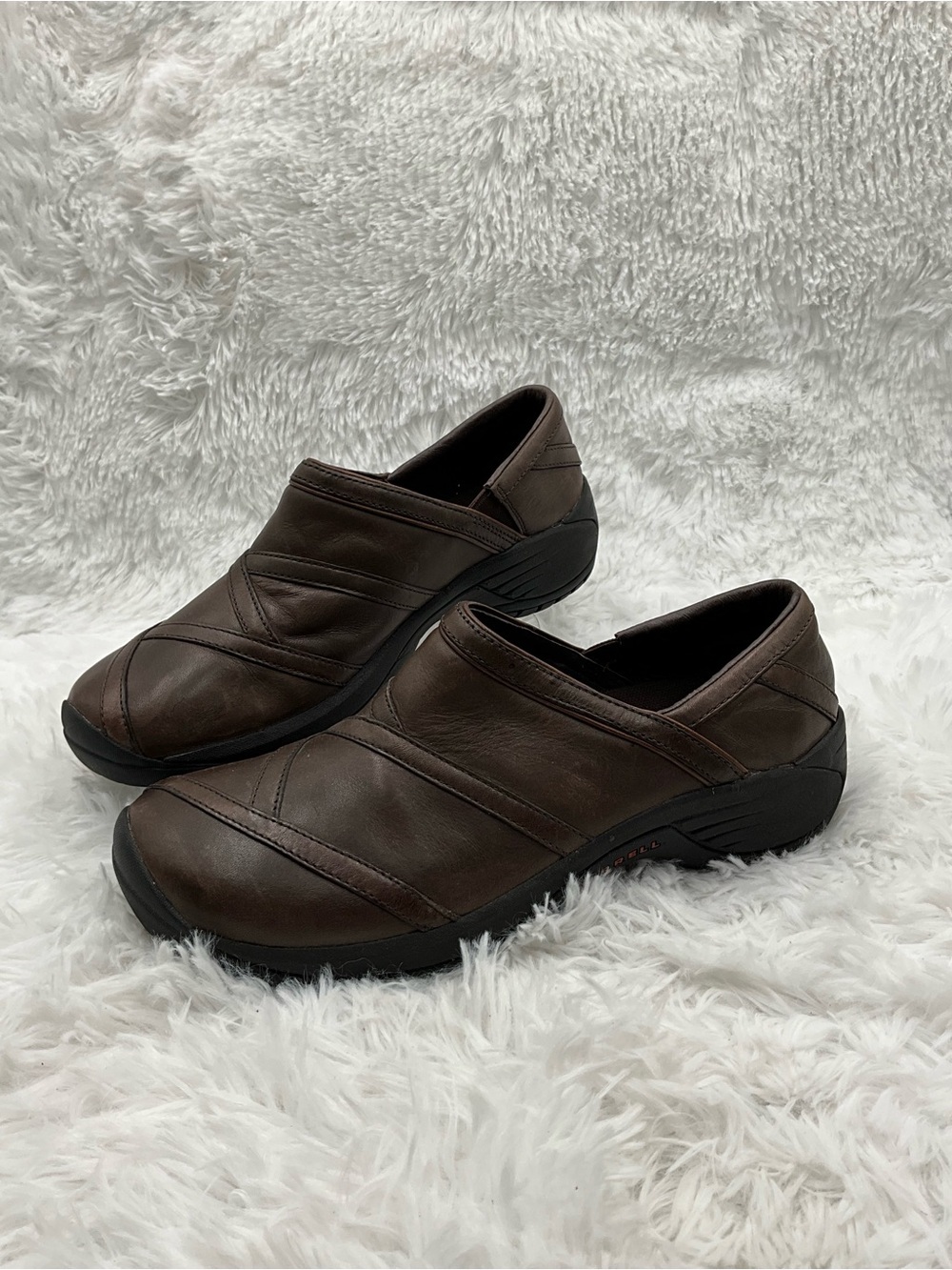 Merrell Encore Eclipse Size 9 Brown Leather Slip-On Comfort Loafers